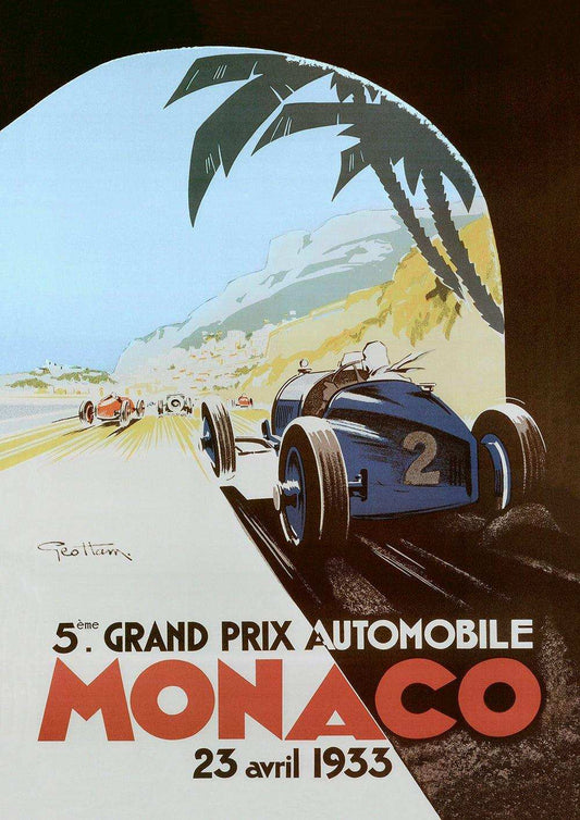 1933 Monaco Grand Prix Poster - Grand Prix Posters