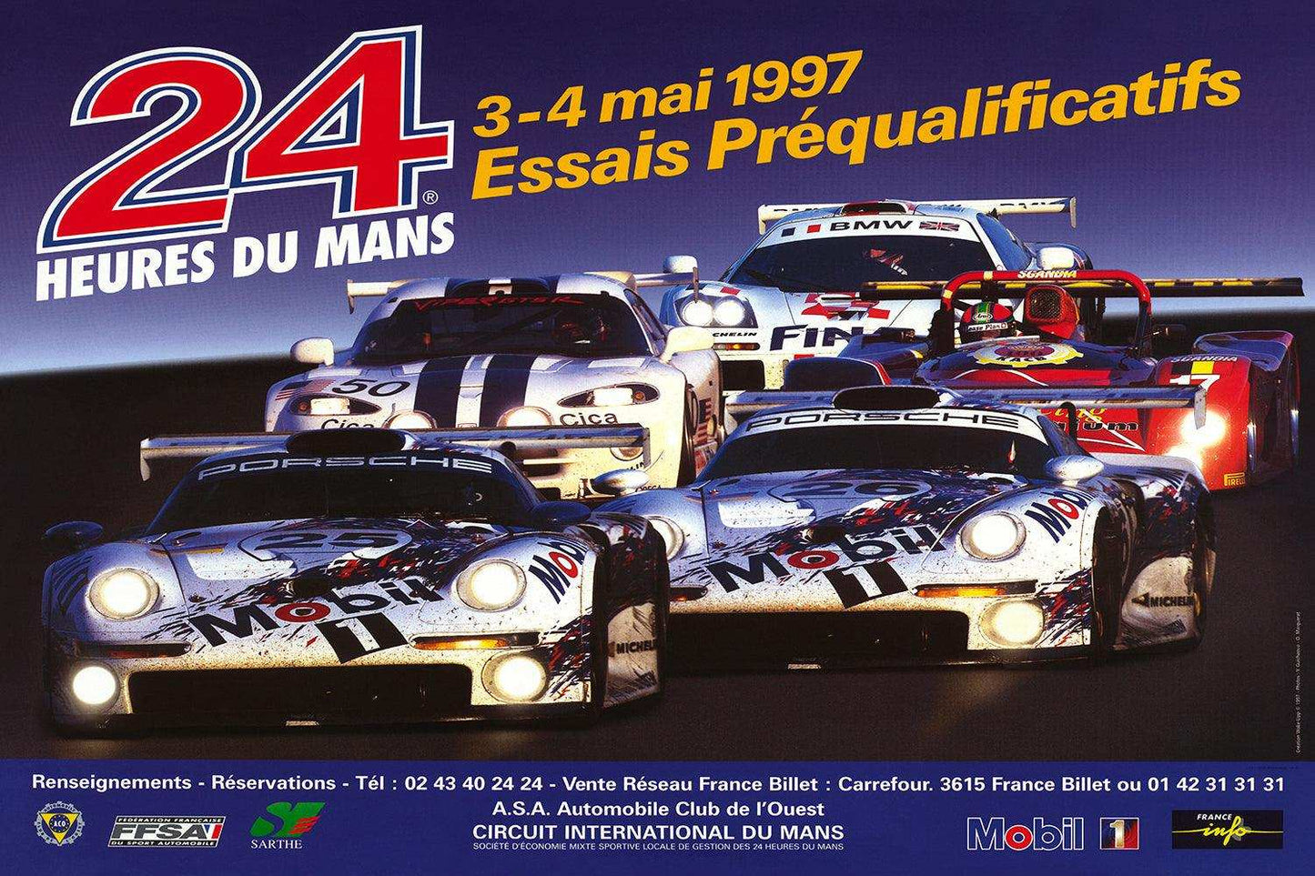 1997 Le Mans 24h Poster - Grand Prix Posters