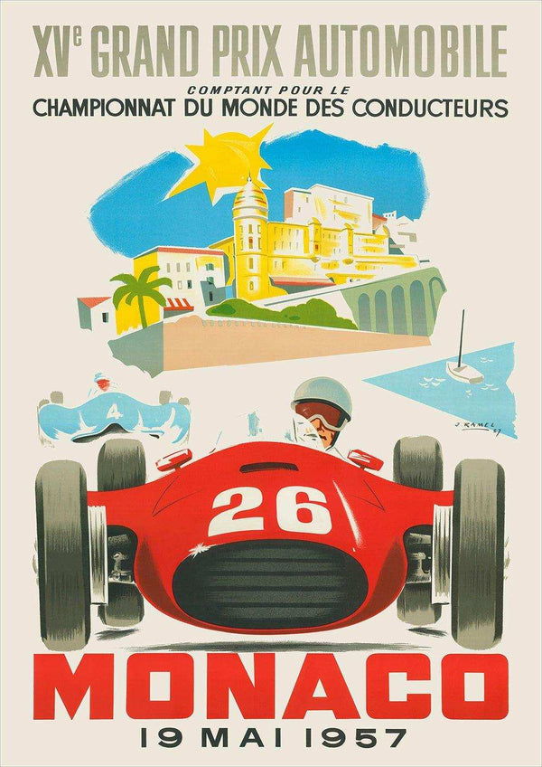 1957 Monaco Vintage Poster | Monaco Vintage Poster | Grand Prix Poster ...