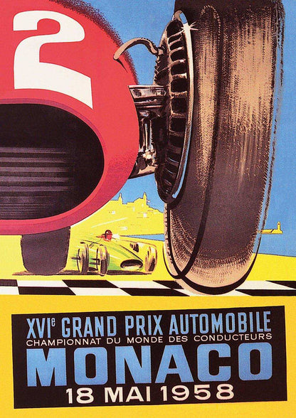 1958 Monaco Grand Prix Posters - Grand Prix Posters