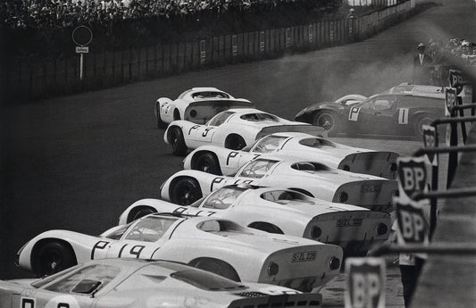 Black and White Race Cars