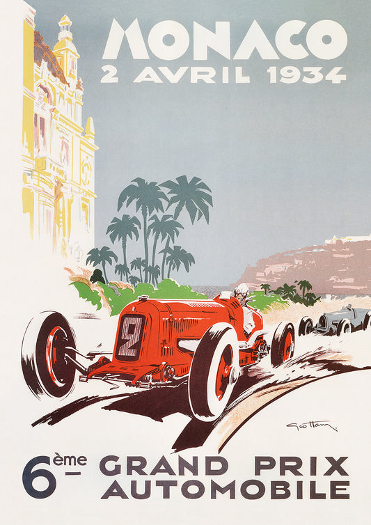 1934 Monaco Grand Poster