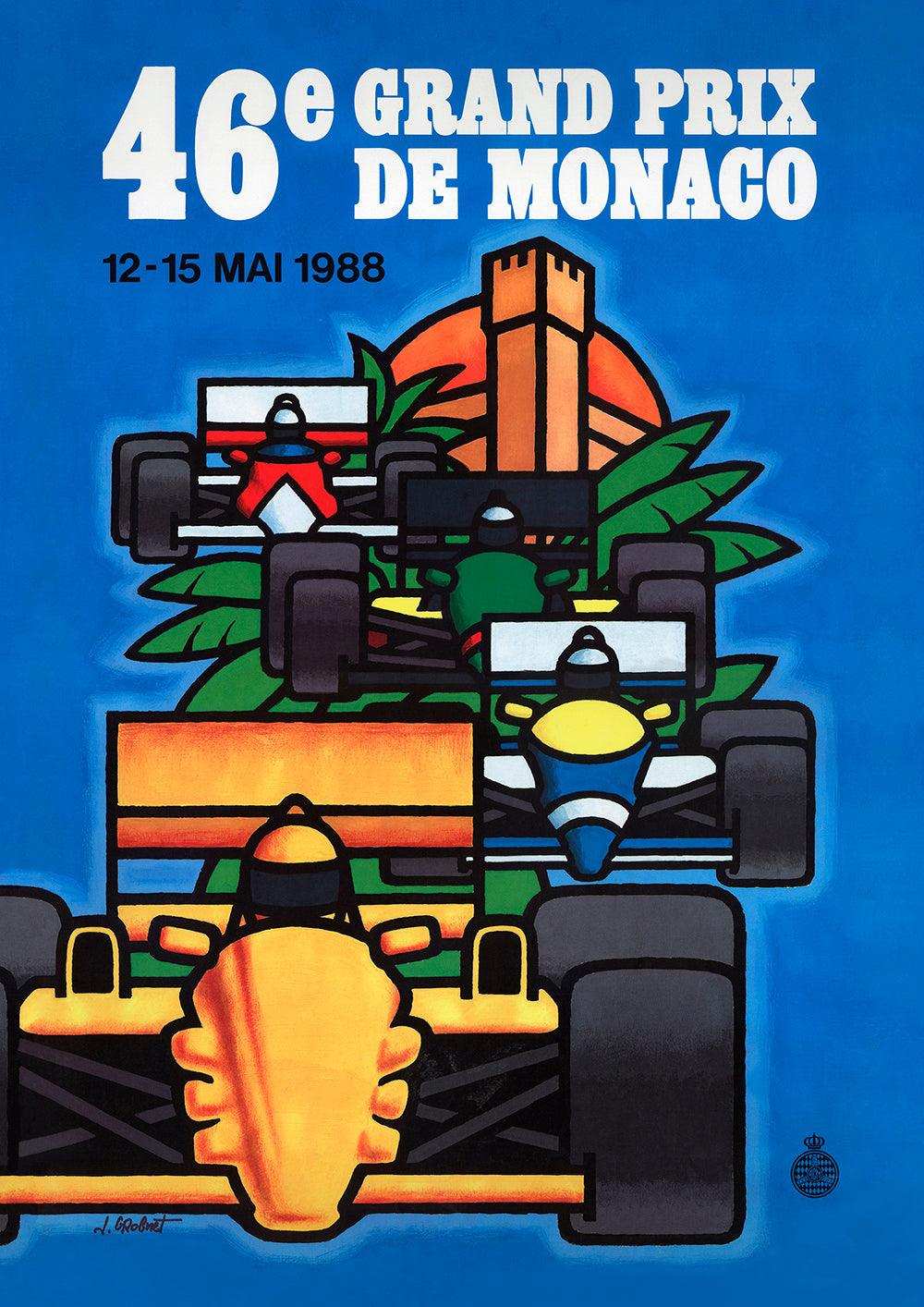 1988 Monaco Grand Prix Poster - Grand Prix Posters