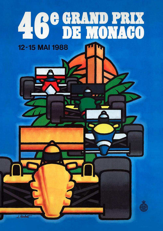 1988 Monaco Grand Prix Poster - Grand Prix Posters