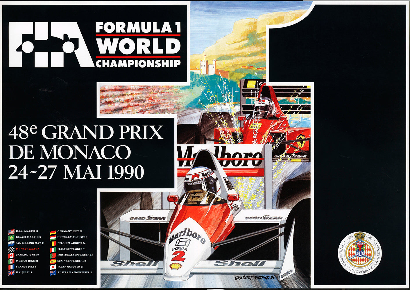 1990 Monaco Grand Prix Poster