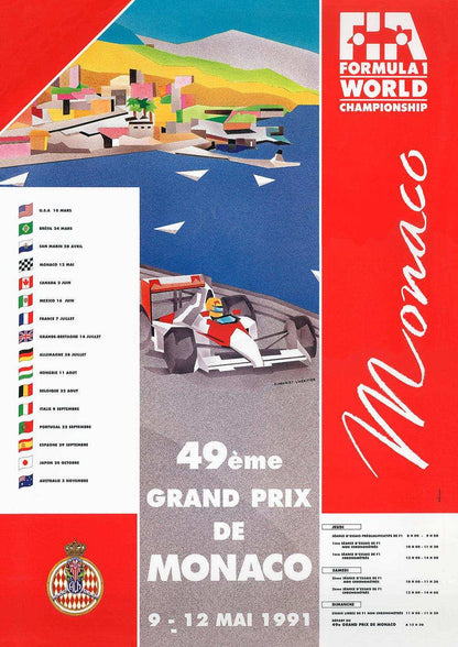 1991 Monaco Grand Prix Posters - Grand Prix Posters